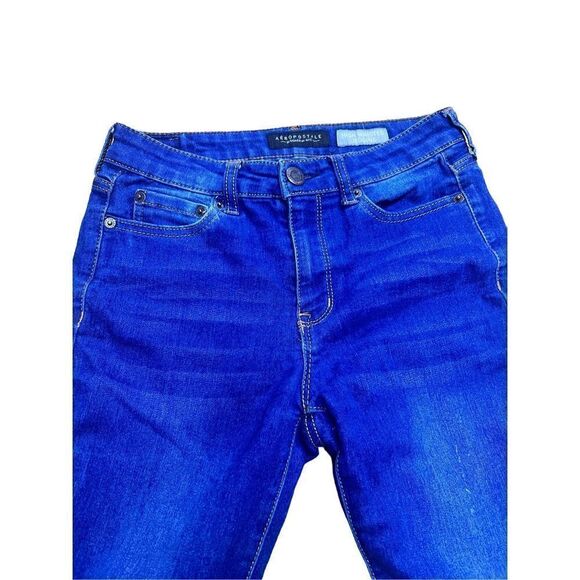 Aeropostale Women's Blue High Waisted Cotton Blend Jeggings Size 2 - Picture 3 of 11